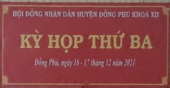 CHƯƠNG TRÌNH LÀM VIỆC Kỳ họp thứ Ba, HĐND huyện khóa XII